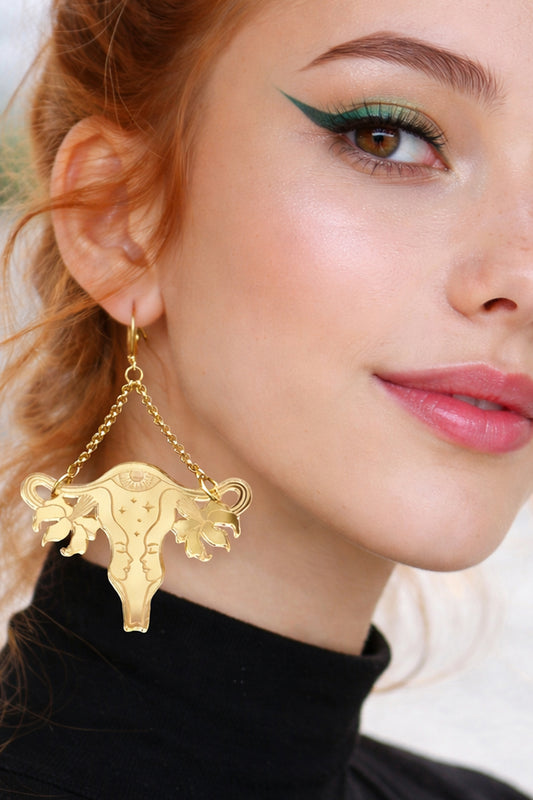 Golden Womb Magic Uterus Earrings