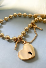 Load image into Gallery viewer, Heart Padlock Ball Chain Necklace