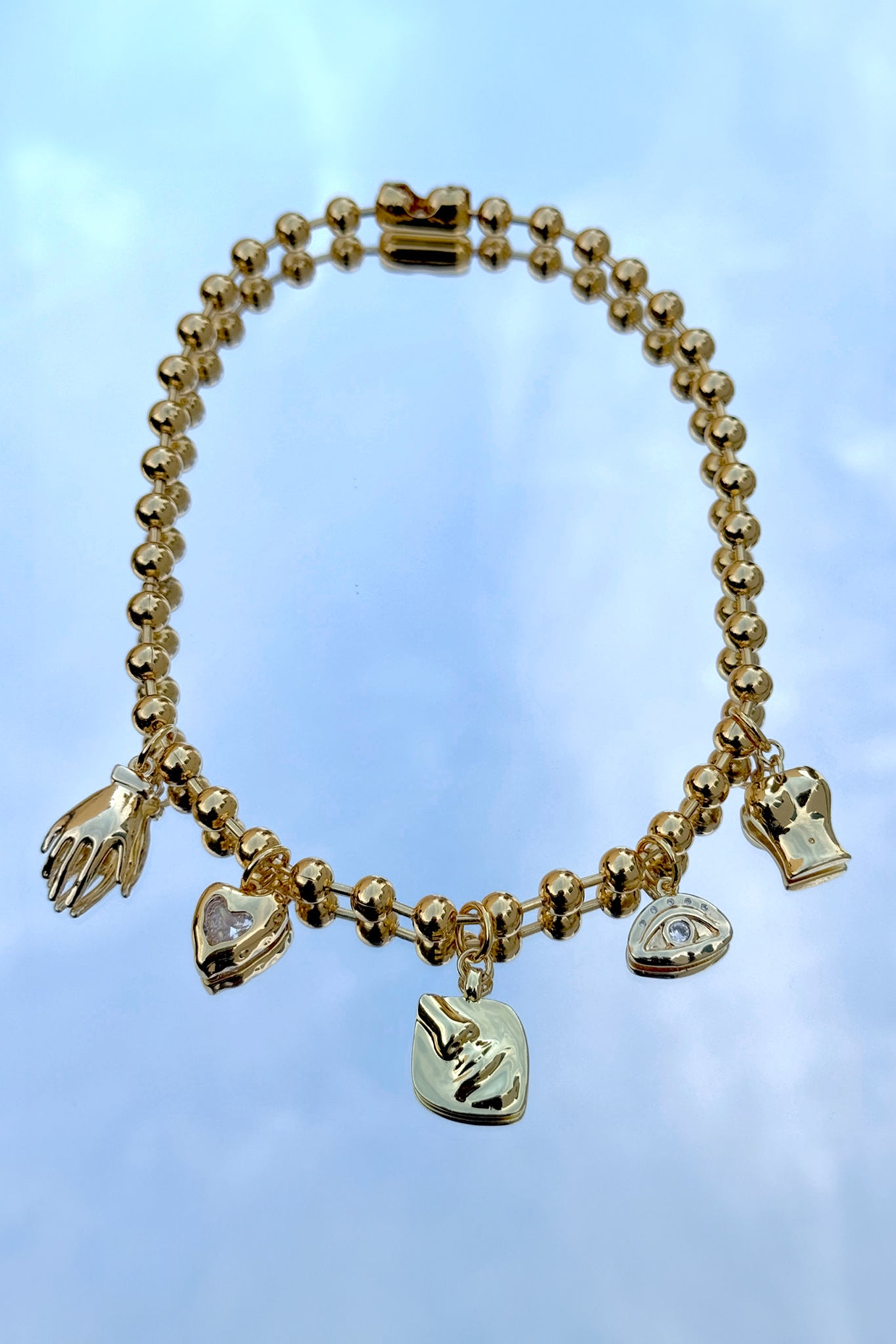 Golden Anatomy Charm Necklace