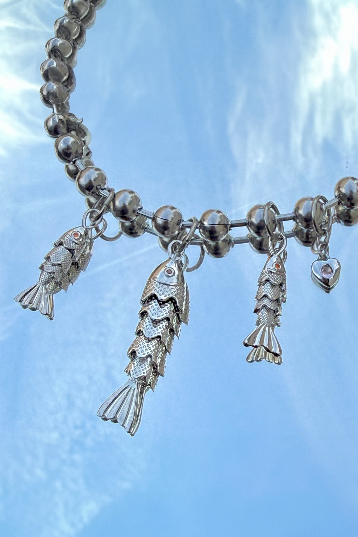 Silver Fishes Necklace
