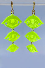 Load image into Gallery viewer, Large Eyes Earrings - Neon Green