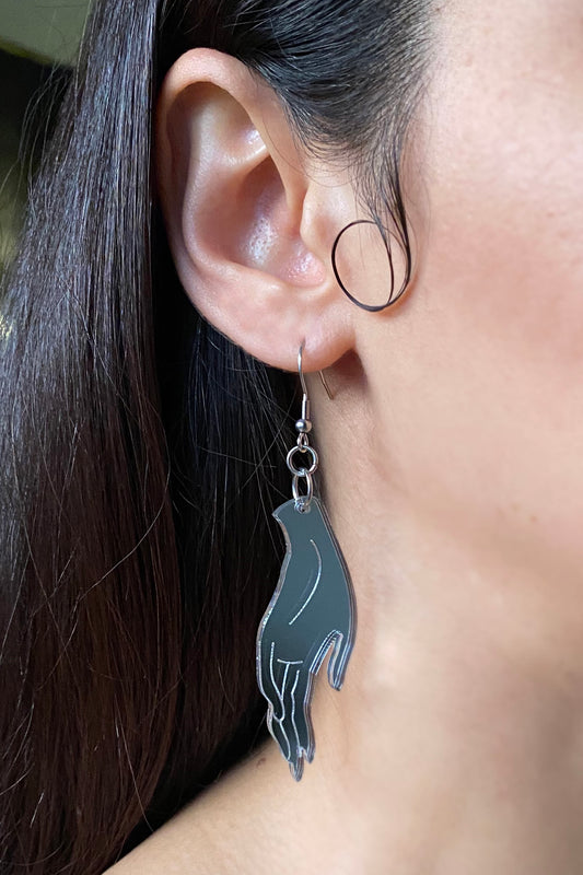Silver Hand Earrings