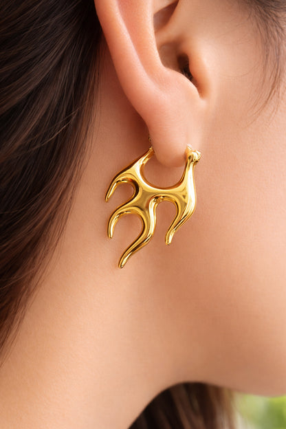 Golden Flame Earrings