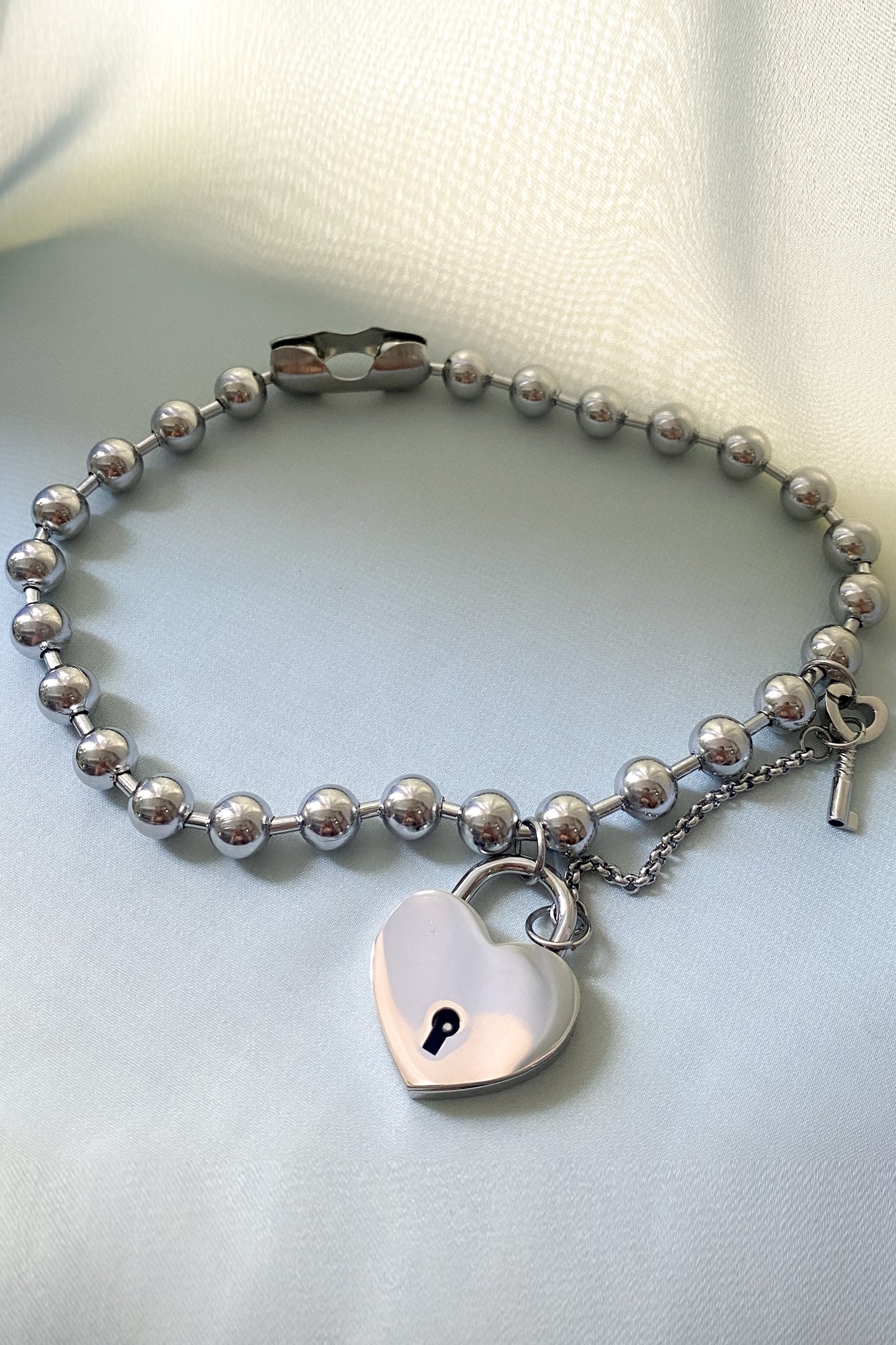 Silver Heart Padlock Necklace