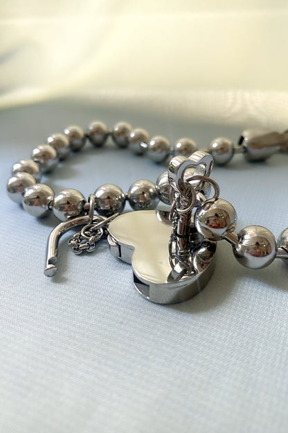 Silver Heart Padlock Necklace