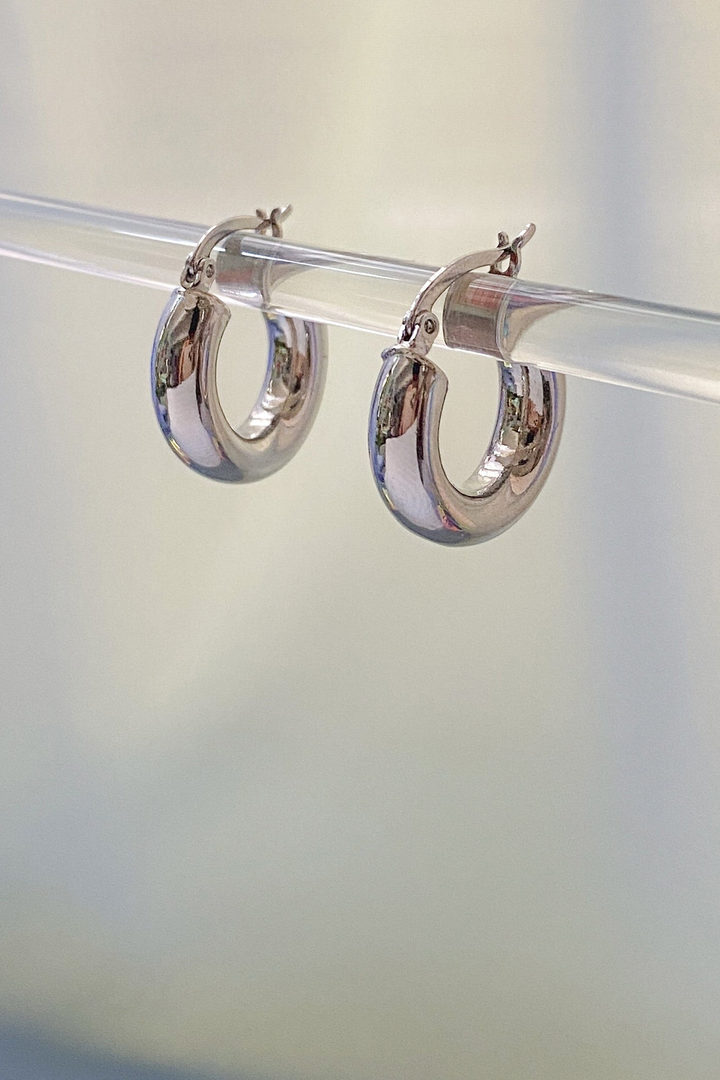 Silver Heart Locket Earrings