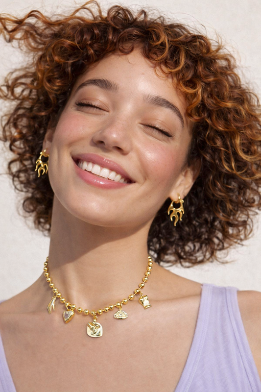 Golden Anatomy Charm Necklace