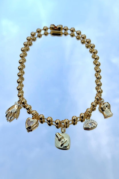 Golden Anatomy Charm Necklace