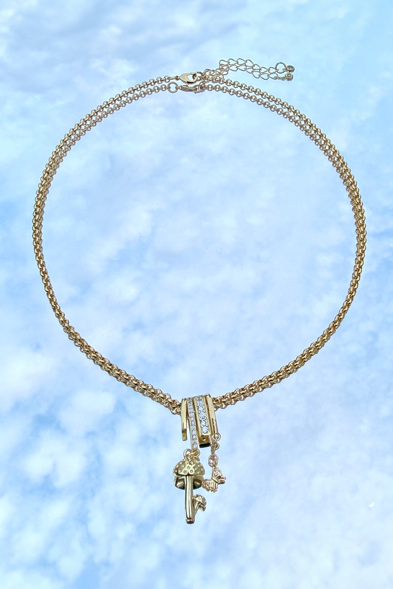 Golden Mushroom Necklace