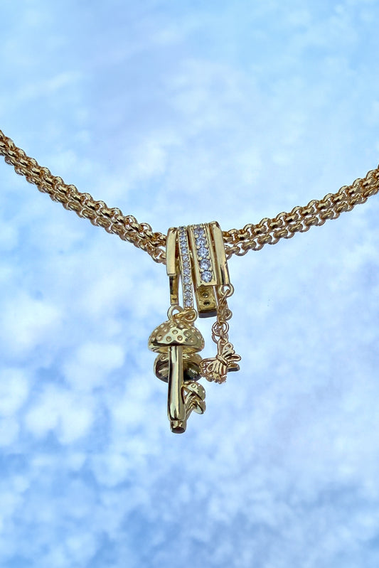 Golden Mushroom Necklace