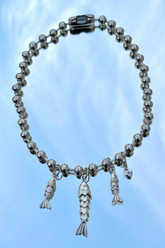 Silver Fishes Necklace