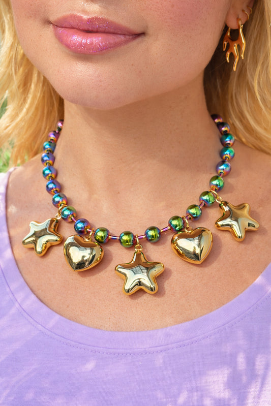 Stars & Hearts Statement Necklace