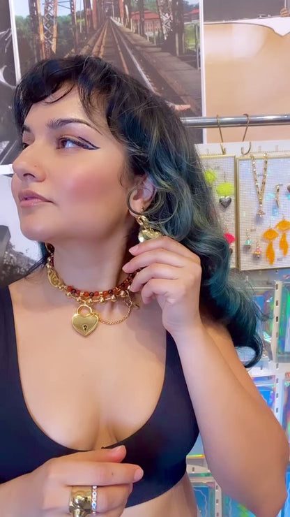 Silver Heart Locket Earrings