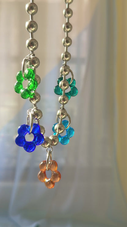 Silver Daisy Charm Necklace