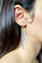 Load image into Gallery viewer, Small Boa Earrings - Blue

