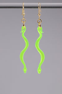 Small Boa Earrings - Neon Green