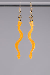 Small Boa Earrings - Neon Orange