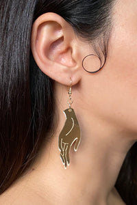 Large Hand Earrings - Champagne