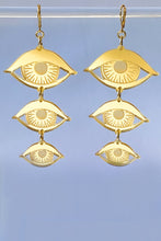 Load image into Gallery viewer, Large Eyes Earrings - Gold Mirror
