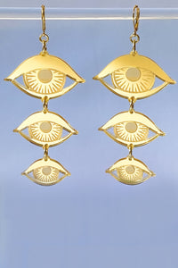 Large Eyes Earrings - Gold Mirror