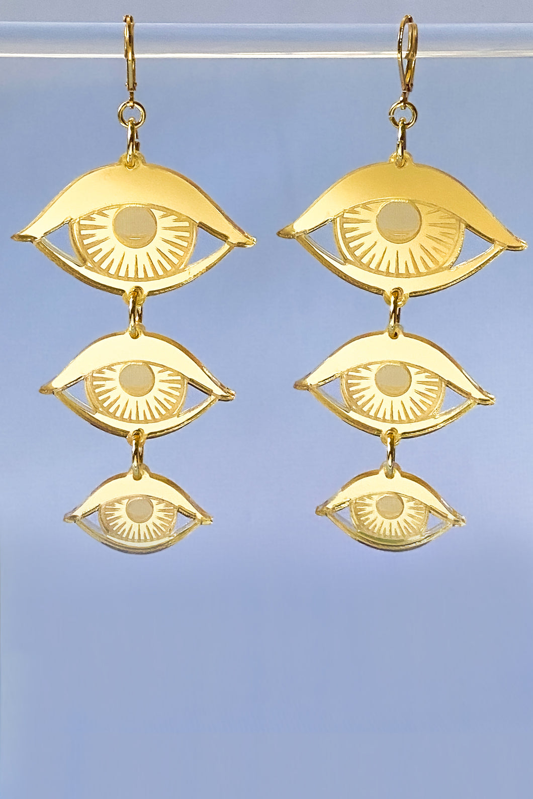 Large Eyes Earrings - Gold Mirror