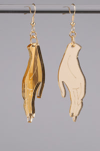 Large Hand Earrings - Champagne