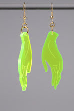 Load image into Gallery viewer, Large Hand Earrings - Neon Green
