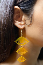 Load image into Gallery viewer, Large Eyes Earrings - Neon Orange

