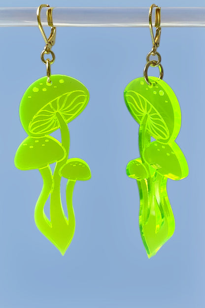 Neon Shroom Earrings