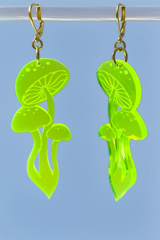 Neon Shroom Earrings