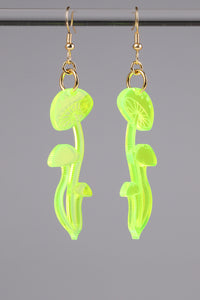 Small Shroom Earrings - Neon Green