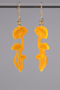 Small Shroom Earrings - Neon Orange