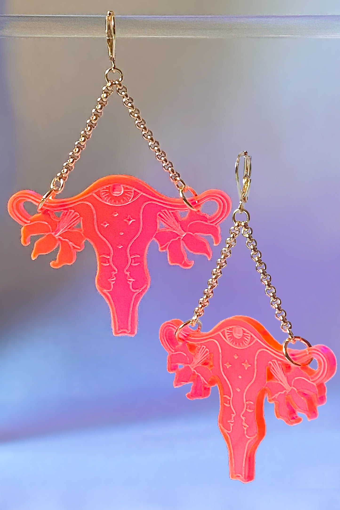 Neon Womb Magic Uterus Earrings