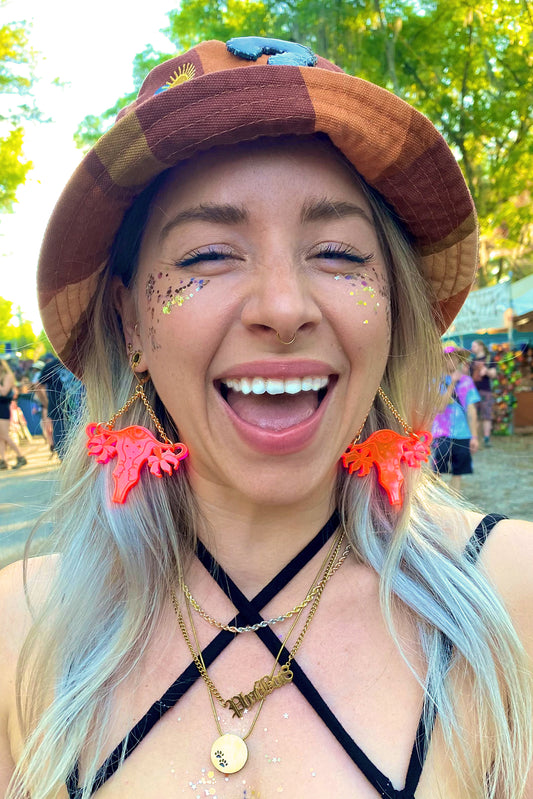 Neon Womb Magic Uterus Earrings